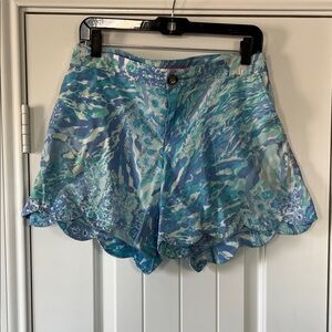 Lilly Pulitzer Blue and Green High Waist Shorts